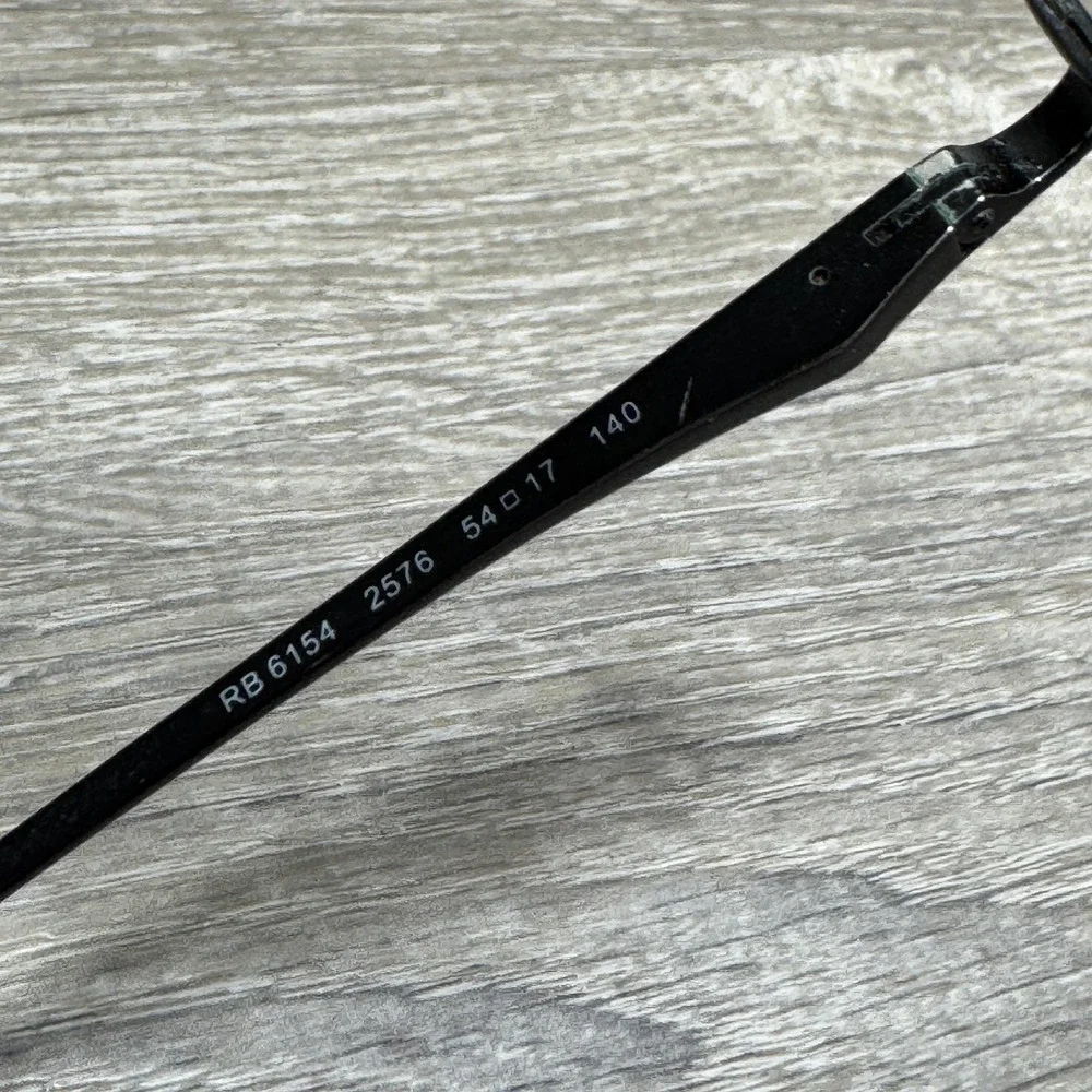 Ray-Ban RB6154 2576 Eyeglass Frames 54-17-140 Semi-Rimless Rectangle Black Metal